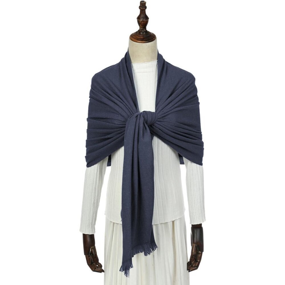 🆕 Women Blue Wedding Evening Dress Pashmina Shawl Winter Foulard Femme Wraps - Picture 4 of 7